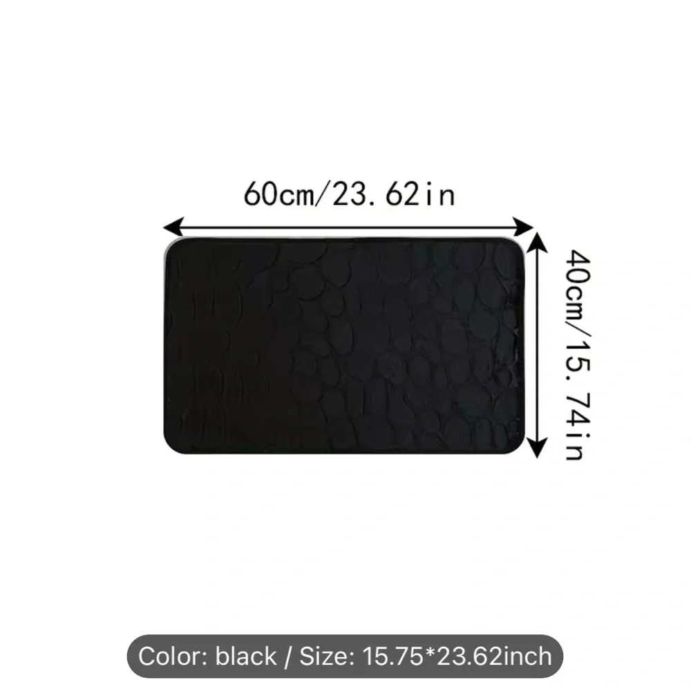 2pcs Non-Slip Flannel Pebble Bathtub Mat